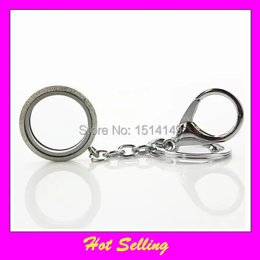 

3pcs!!Newest stainless steel floating charm locket key chain silver sparkles screw floating locket keychain