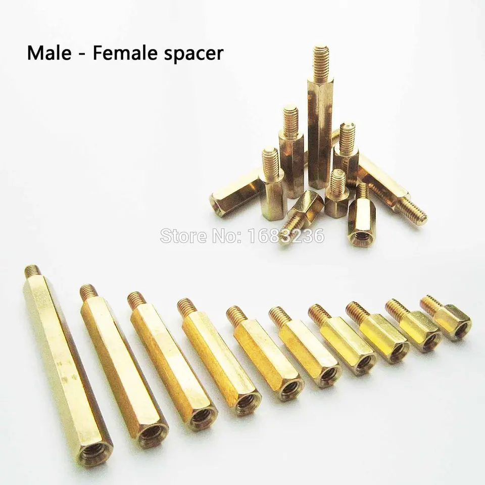 thumbnail interactive-video image 1 of 30-Piece M3 Standoffs Kit - Brass Hex Spacers For PCB Board Mounting (M3x35mm) 1 of 11