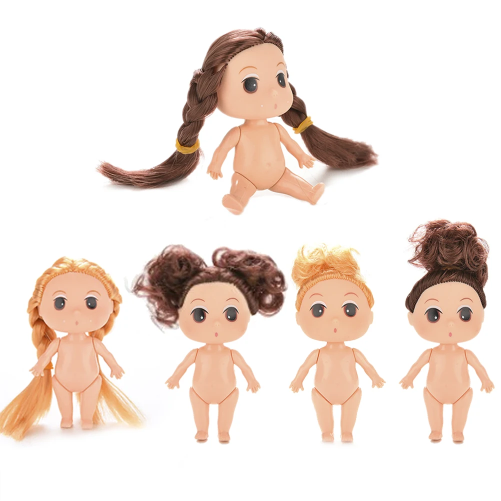 Мини кукла надувная с коричневыми/золотыми булочками 9 см|mini ddung dolls|girl dolldoll girl |