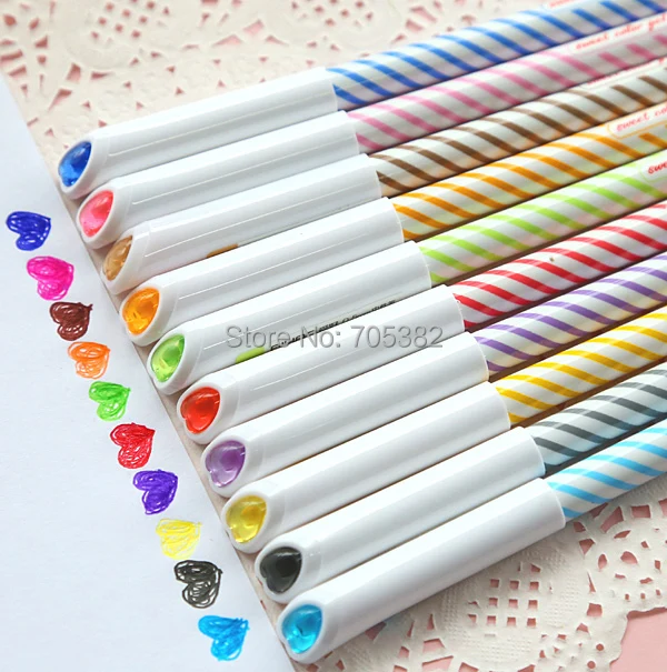 (10 видов цветов/комплект) мода гелевая ручка для малыша школьные канцелярские каваи цвет ручки для Книги по искусству школьные