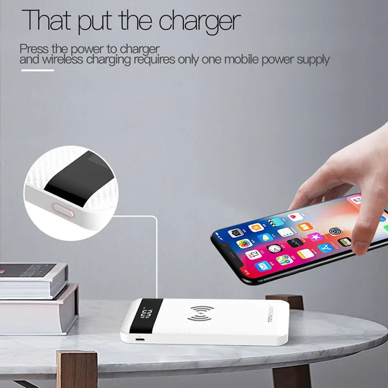 TOTU 10000mah QI Wireless Charger Power Bank For iPhone X 8 Plus LED Display Dual USB External Battery Powerbank For Samsung S8 TOTU 10000mah QI Wireless Charger Power Bank For iPhone X 8 Plus LED Display Dual USB External Battery Powerbank For Samsung S8