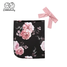Emmaaby детское одеяльце для сна для новорожденных девочек 0-3 м детские пеленки с цветами муслин пеленания спальный мешок головной убор постельные принадлежности