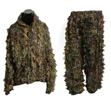 ELOS-полиэстер прочный открытый лесной Снайпер Ghillie костюм комплект плащ военный 3D лист камуфляж джунгли Охота птицы