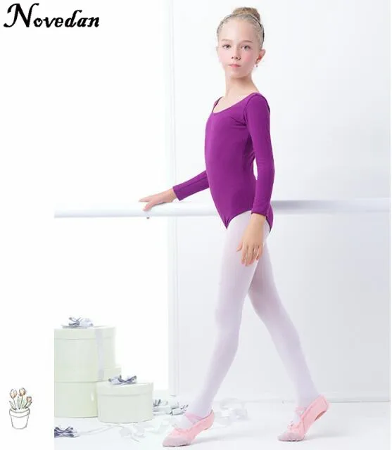 Детские черные и розовые хлопковые трико с короткими/длинными рукавами; одежда для балета и танцев для девочек; одежда для спортивной гимнастики