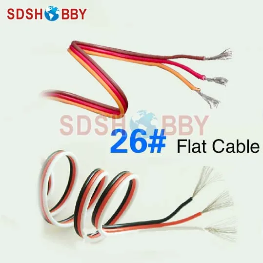 Servo Wire Cable flat Black Red White 26AWG JR Spektrum Futaba extension meter 