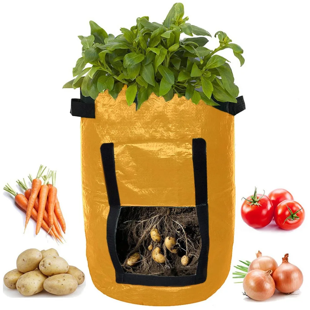 

DIY Potato Grow Planter PE Cloth Planting Container Bag Vegetable gardening Thicken Garden Pot Planting Grow Bag**D
