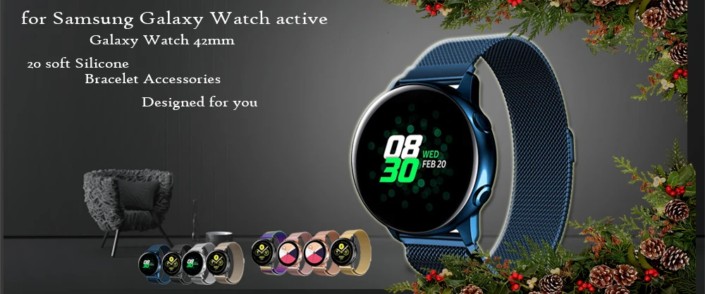 Силиконовый ремешок для samsung Galaxy Watch 42 мм часы ремешок Замена 20 мм ручные умные браслеты для samsung Galaxy Watch Новый