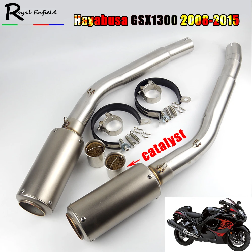 

GSXR 1300 For Suzuki GSXR1300 2008-2015 Hayabusa GSX1300R Motorcycle Exhaust Modified MufflerMiddle Connector Link Pipe Slip On