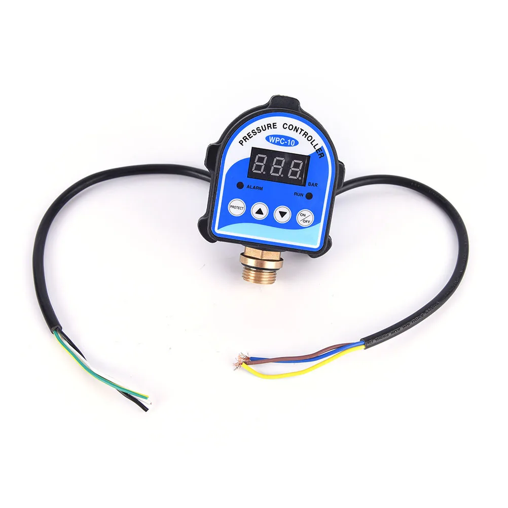 цифровое реле давления воды wpc. цифровой регулятор давления. электронное реле давления wpc-10. автоматический регулятор давления водяного насоса. Pressure switch реле давления для насоса 10 а.