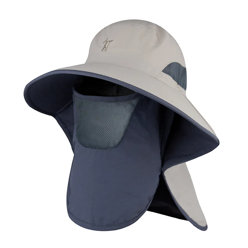 

GBCNYIER Full Protection Fishing Hat Outdoor Sunscreen Adventure Sun Cap Mesh Breathable Mask Waterproof Long Brim Sun Hat