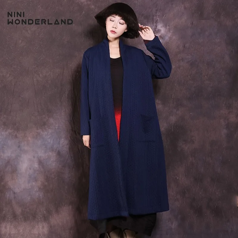 NINI WONDERLAND 2018 осенне-зимний свитер Женский вязаный жаккард кардиган пальто женский