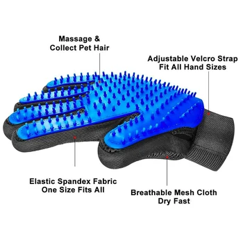 Pet Grooming Glove for Cat Hair Grooming Remove Gloves Cats Dog Hair Clean Deshedding Effective