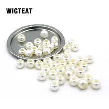 20 шт-50 шт жемчужные белые дреды Круглые бусины для волос Плетение 6 мм отверстие дредлок бусина кольцо трубы для плетения Волос наращивание