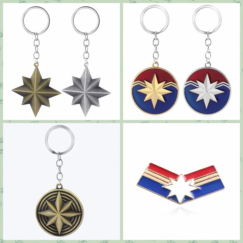 

The Avengers Captain Marvel Logo Keychain Fashion Metal Key Chain Pendant Key Ring Men Cosplay Gift Movie Jewelry