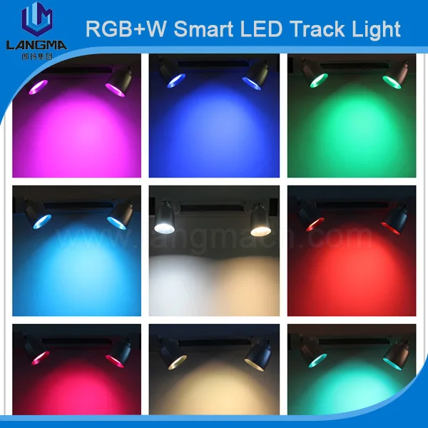 Color Changing 2 Lines Track Lights 7w Smart Remote Controll Color Changing 2 Lines Track Lights 7w Smart Remote Controll Lighting Systems Ceiling Spotlights In From On