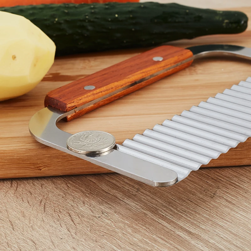 Картофель морковь волнистый Обрезной нож резак деревянная ручка овощи фрукты резка-пилинг инструменты для приготовления пищи посуда
