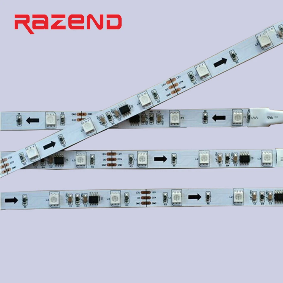 5m 12V WS2811 светодиодные пиксели полосы адресуемых WS2812 5050 RGB SMD 30 светодиодов/м 10