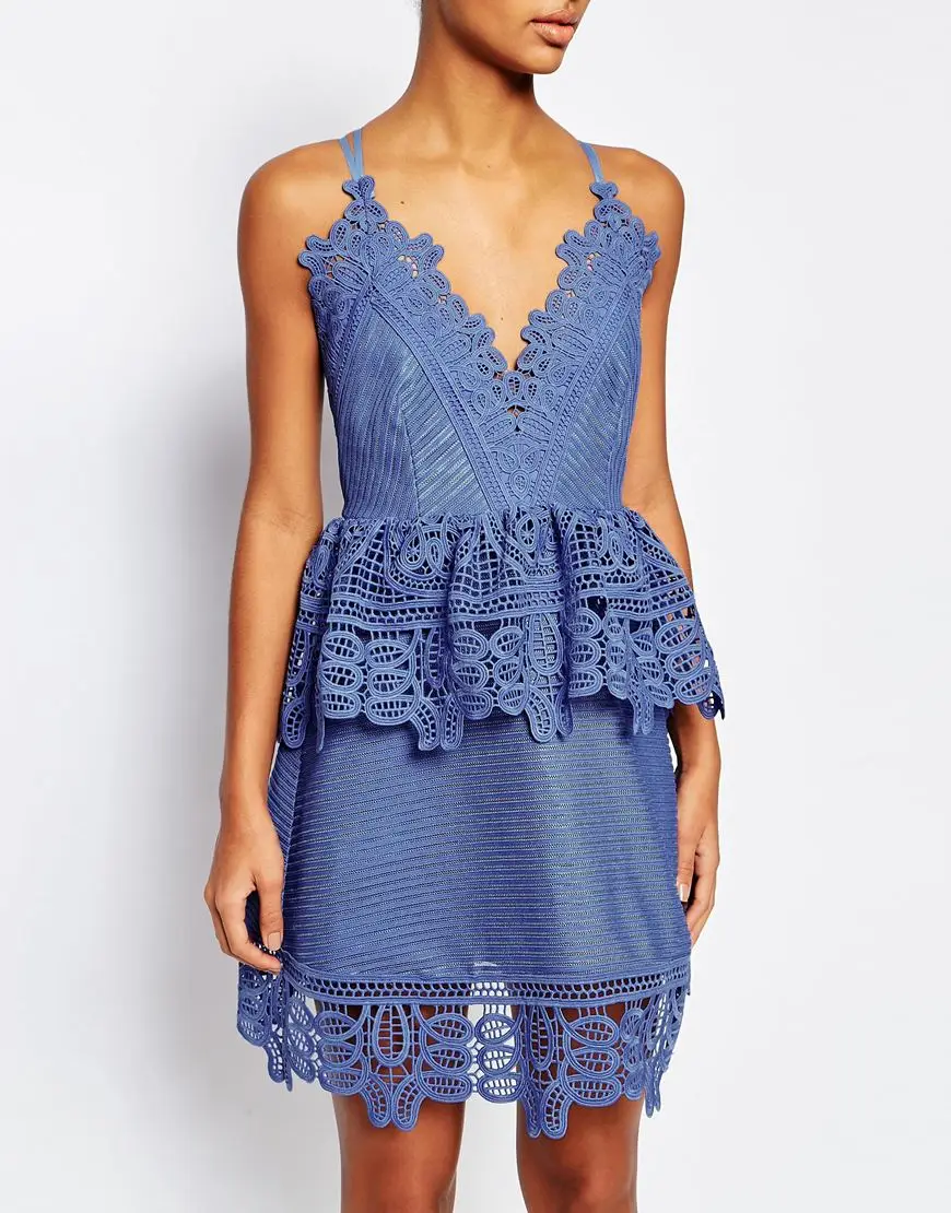 self portrait blue mini dress