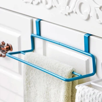 

Kitchen Ambry Door Backside Double Bar Towels Rack Non-trace Dishcloth Rack
