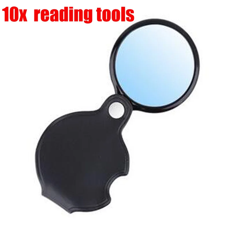 

HD handheld 10x magnification reading magnifier PU protective cover old people reading tools Family