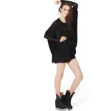 24203058 2016 New Women Autumn Shirt Fashion Solid Long Sleeve O-neck Chiffon Loose Black Long Blouse NTHYD
