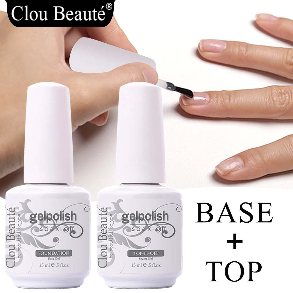 Верхнее и базовое покрытие для ногтей Clou Beaute 15 мл|Гель ногтей| |