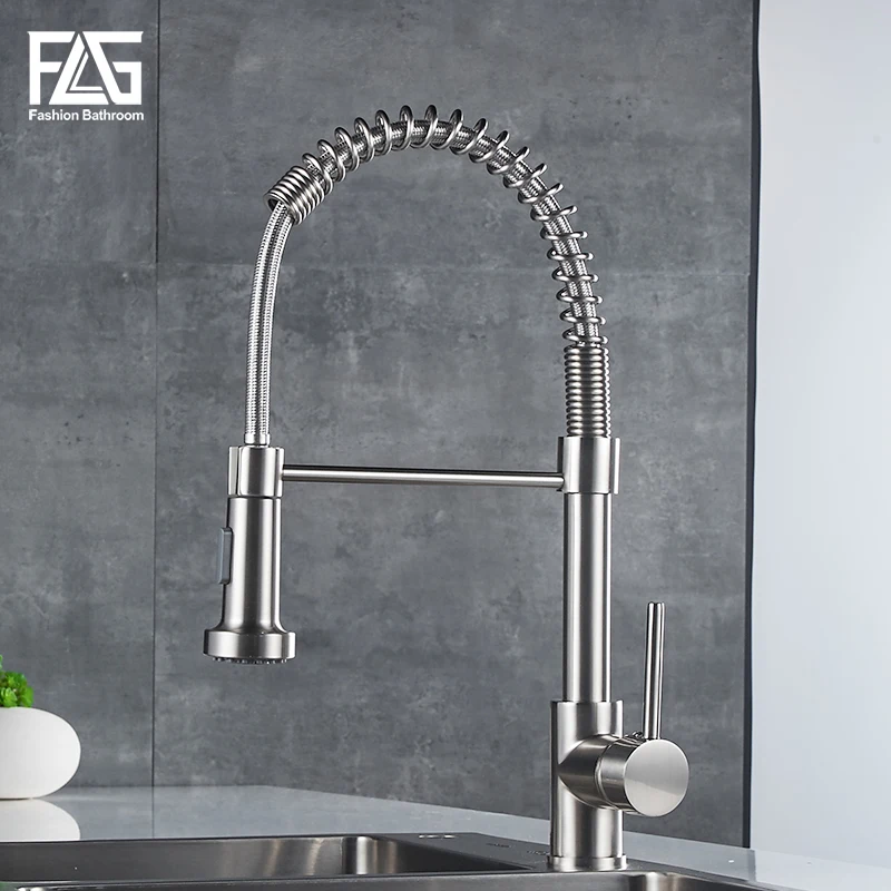 New Design Nickel Brushed Pull Out Kitchen Faucets, Copper Pull Down