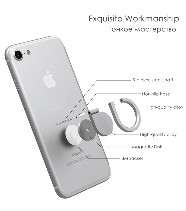 GURIOO Luxury 360 Degree Metal Finger Ring Stand Holder Smartphone Mobile Phone Stand Holder For iPhone 6 X Samsung Tablet