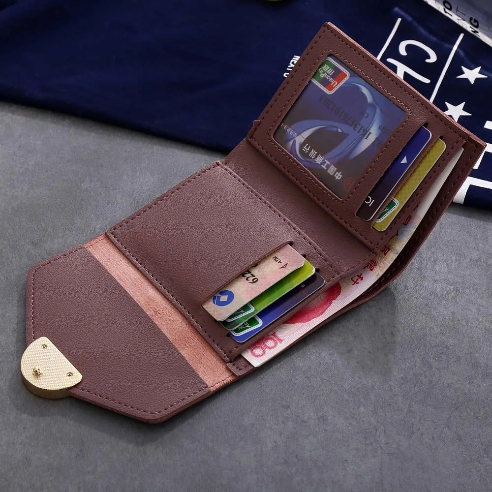 Женский простой короткий кошелек на застежке, кошелек для монет, держатель для карт, сумочка, Прямая поставка