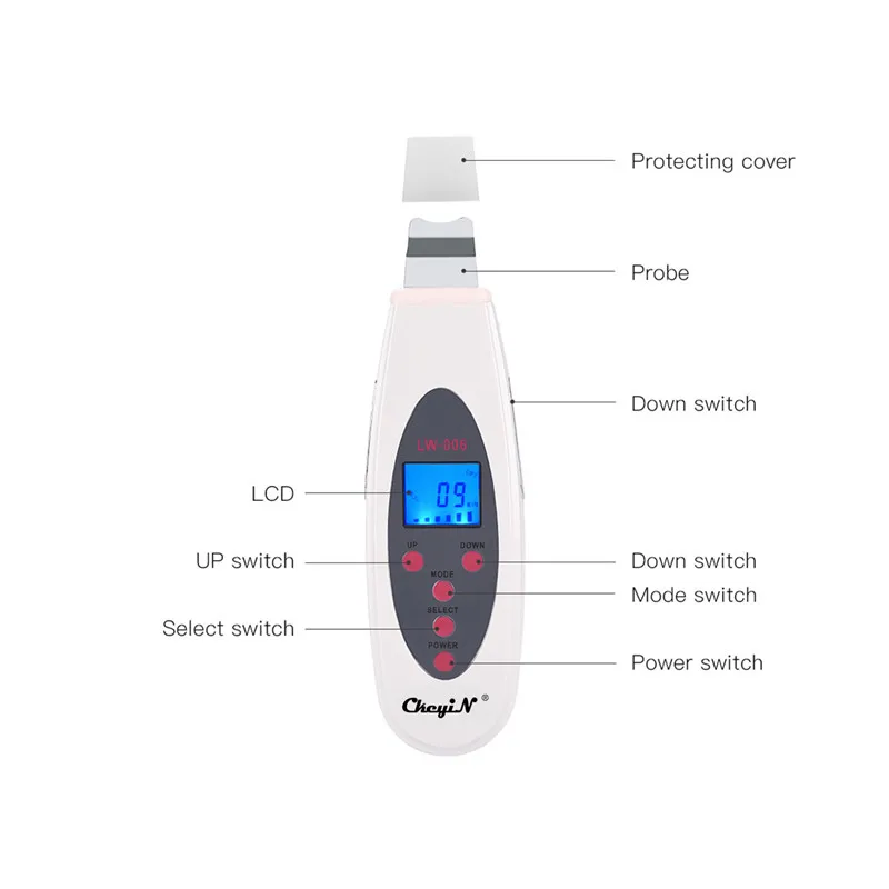 Professional Ultrasonic Facial Skin Scrubber Ion Deep Face Lifting Cleaning Peeling Rechargeable Device Beauty Care Instrument40