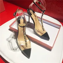 Free shipping fashion women Pumps Black patent leather spikes t-strap high heels ankle strappy sandals shoes 10cm 12cm 8cm high quality women fashion strappy patent leather gladiator sandals cut out ankle strap high heel sandals free shipping