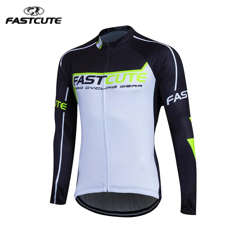Fastcute трикотаж мужчин с длинным рукавом Велосипедный спорт дышащая велосипедная форма ropa ciclismo Майо ciclismo велосипедная одежда