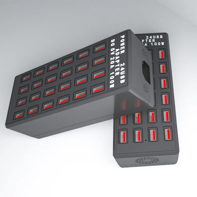 5V 20A 100W USB быстрая зарядка концентратор 24 порта умная зарядная станция USB зарядное устройство мобильный телефон планшет цифровой адаптер для iPhone iPad