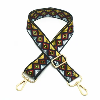 Handbags Strap Canvas Woven Stripe Design Silver Buckle Bag Straps Colorful Shoulder Strap Belt Replacement Accessories KZ151356 buckle straps flap canvas backpack