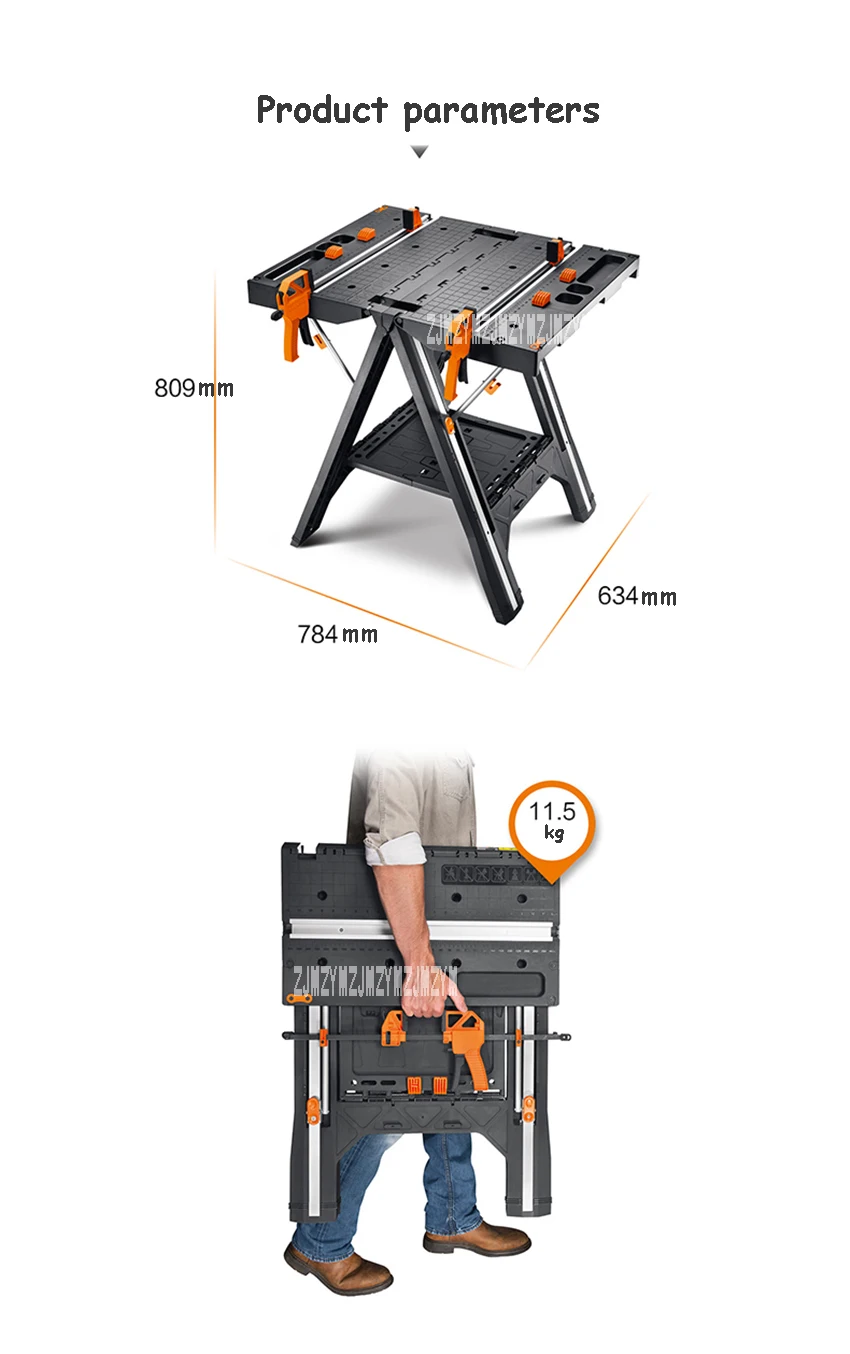 WX051 многоцелевой верстак складной Рабочий стол для инструментов Высокое качество нескользящие деревообрабатывающий верстак портативный бытовой Рабочий стол