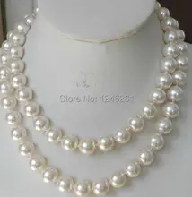 Super Long 12 mm mar blanco concha de perla fabricación de joyas de piedra Natural cuerda de la cadena 48 pulgadas ( pedido mínimo Order1 )
