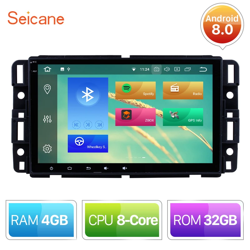 

Seicane 8 Inch Android 8.0/8.1 Car Radio DVD Player Head Unit GPS For 2007 2008 2009 2010-2016 GMC Canyon Yukon Terrain Acadia