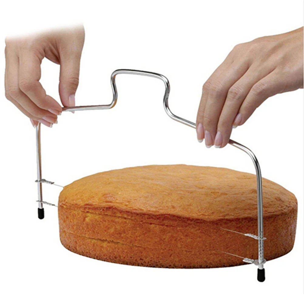 

1PC Stainless Steel Adjustable Wire Cake Cutter Slicer Leveler DIY Cake Baking Tool High Quality Cake Scraper Kitchen Accessorie