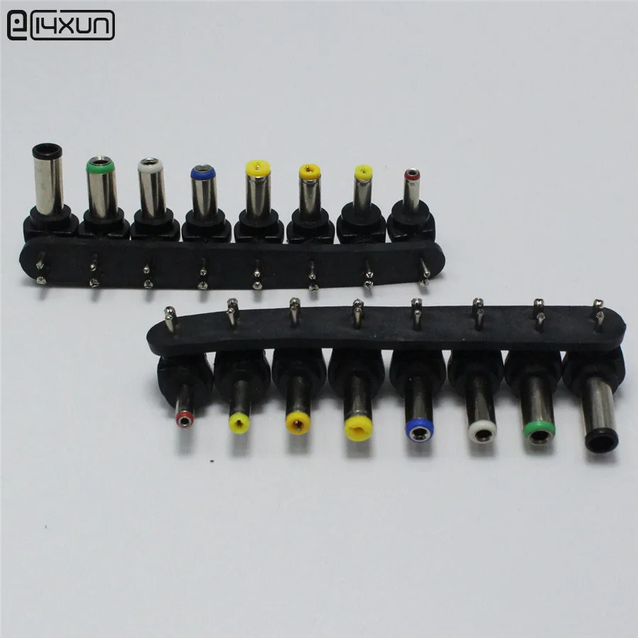 

8pcs/Set Round 2Pin Multi-type Female Jack to DC Plugs for AC Power Adapter Computer Connectors with cable for Notebook Laptop