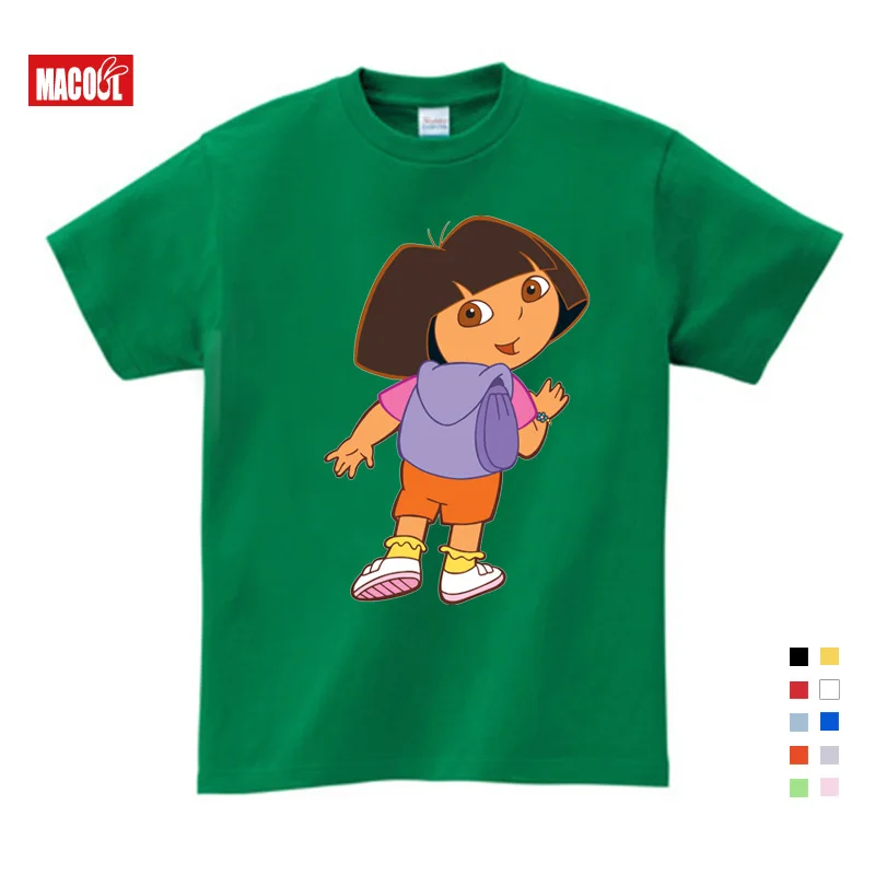 Новая детская одежда из чистого хлопка для мальчиков и девочек летние Забавные футболки белые удобные детские футболки с изображением Даши-путешественницы - Цвет: T-shirt