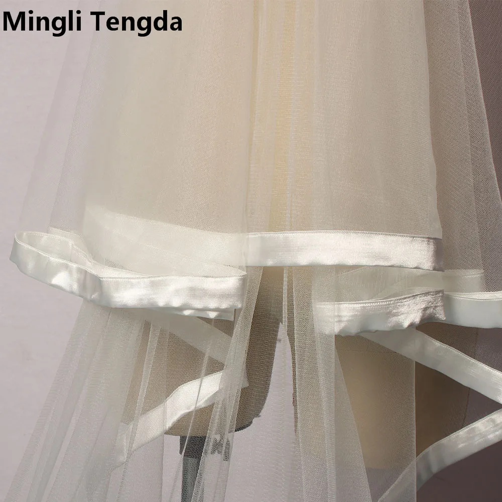 Фата свадебная длиной 2 м с гребнем и краями цвета слоновой кости|long bridal veil|bridal veil