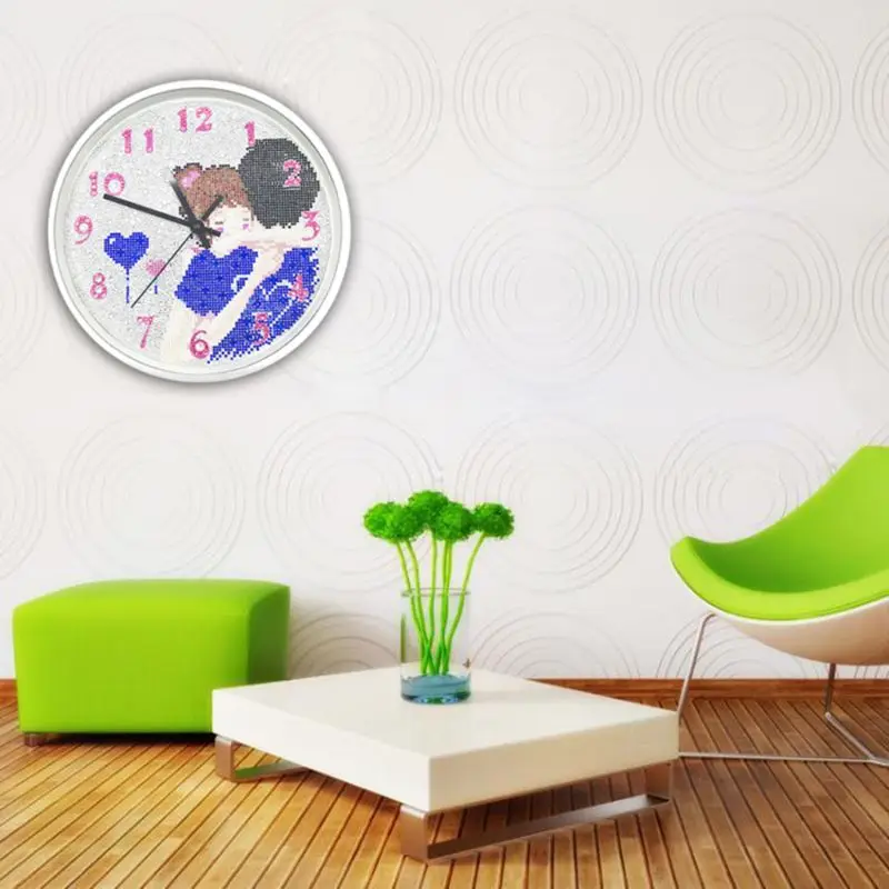 

Lovers DIY Clock Diamond Painting Kits , Wall Decor with Colorful Diamonds ,Arts and Crafts Kit Includes Clock Mechanism