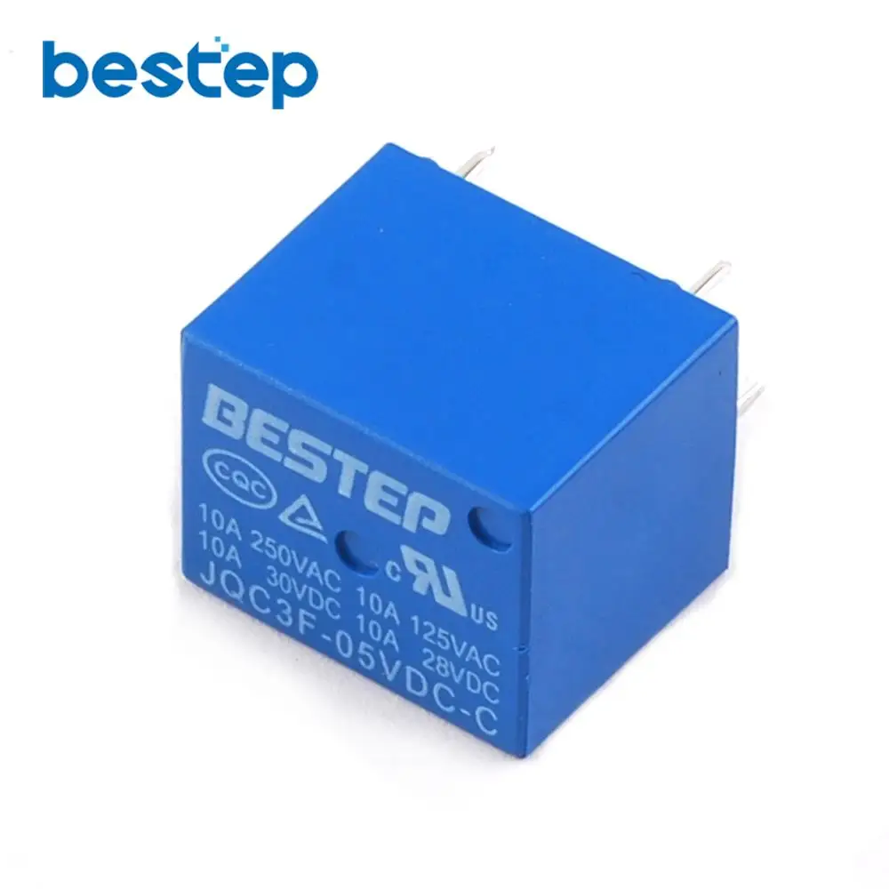 5 шт. BESTEP T73 5V Реле синий JQC3F 05VDC C|relay 5v| |