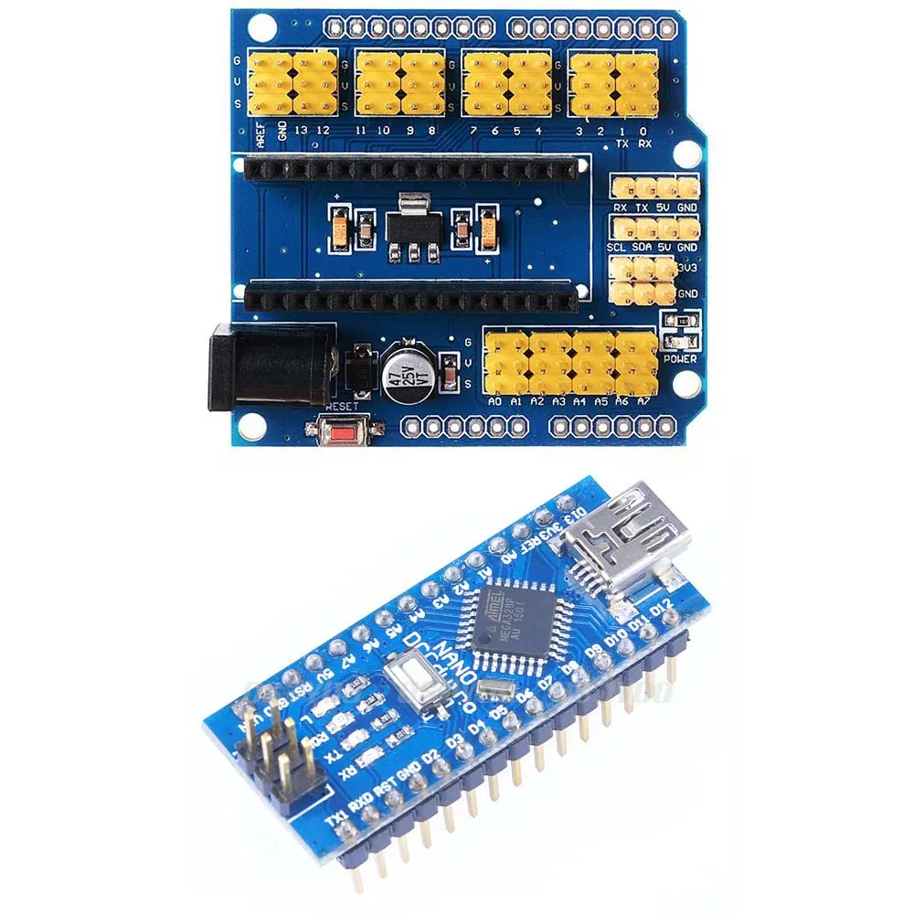 

Nano 3.0 Controller board with I O Expansion Sensor Shield Module for Arduino