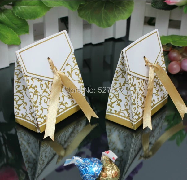 Оптовая продажа 100 шт Золотой новейший свадебный любимый коробочка для конфет на