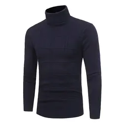 Водолазка вязаный свитер тонкий облегающий длинный рукав 2018 Для мужчин одежда осень пуловер Sweter Uomo одежда тянуть Homme Hombre ES126