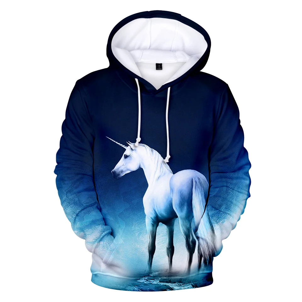  Aikooki Hot Sale Unicorn 3D Hooded Sweatshirt Men And Women personality Lucky Unicorn Print Long Sl