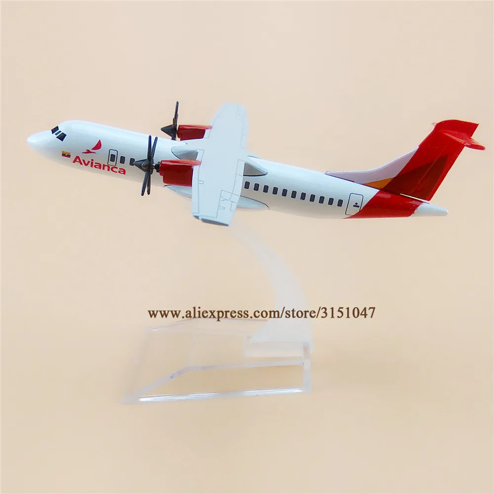 Сплав металла воздушный Avianca ATR 600 авиакомпаний модель самолета Avianca ATR 600 дыхательные пути самолет модель стенд летательные аппараты детские подарки; каблук 16 см