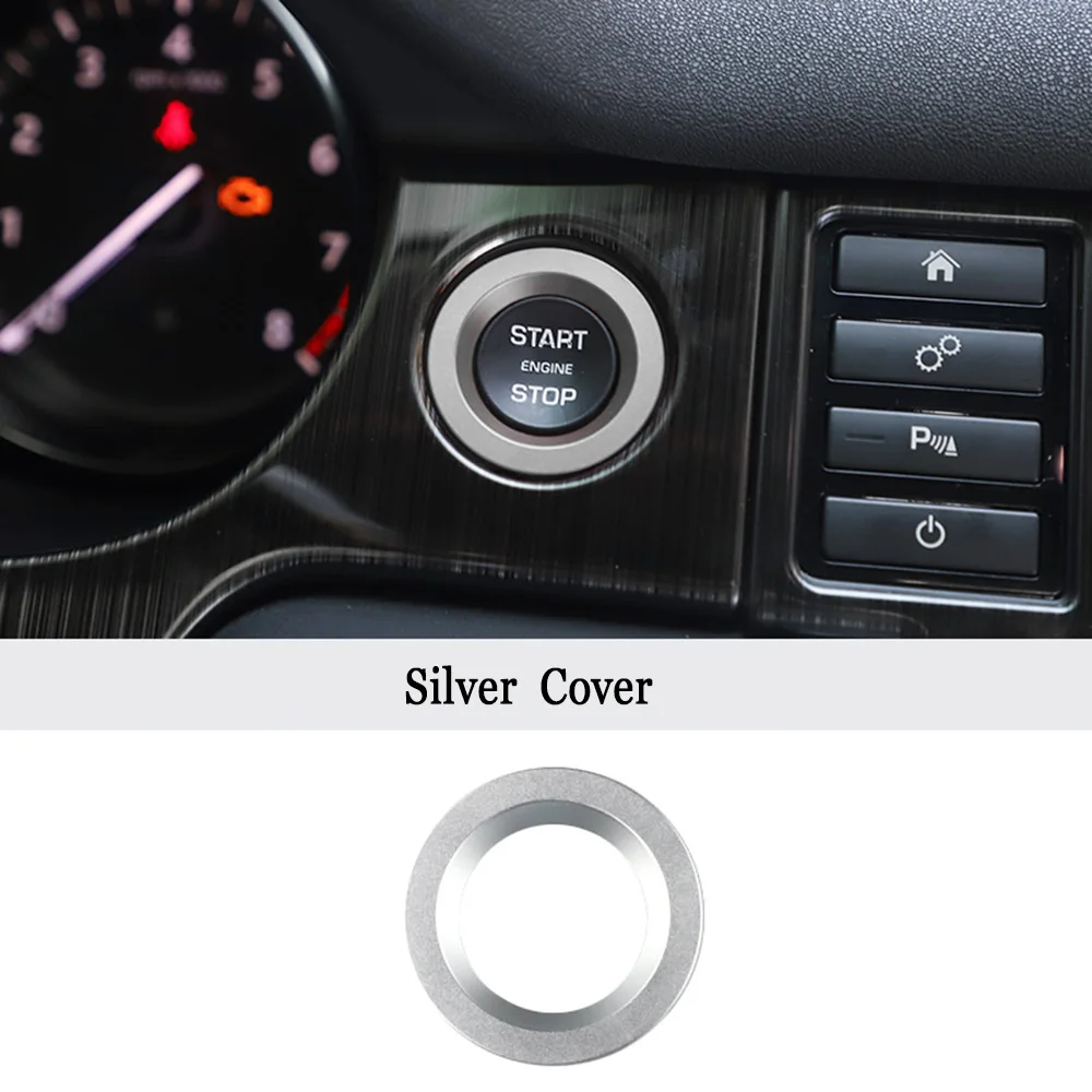 Автомобильная кнопка запуска двигателя декоративная наклейка для LAND ROVER LR SPORT EVOQUE L538 LW Автомобильная накладка на кольцо с зажиганием - Название цвета: Silver Ring