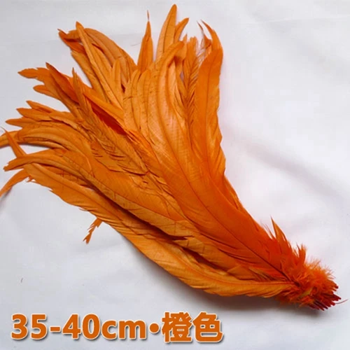 EMS 500 шт./лот разных цветов с перьями из хвоста петуха; большие размеры 35-40 см 14-16 дюймов Куриные перья coque перо - Цвет: orange